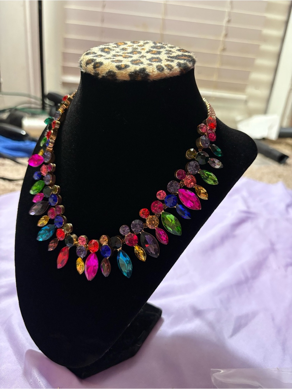 Natasha Couture Multicolor Crystal Bib Necklace - Picture 3 of 7